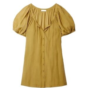 Doen Mustard Puff Sleeve Dress